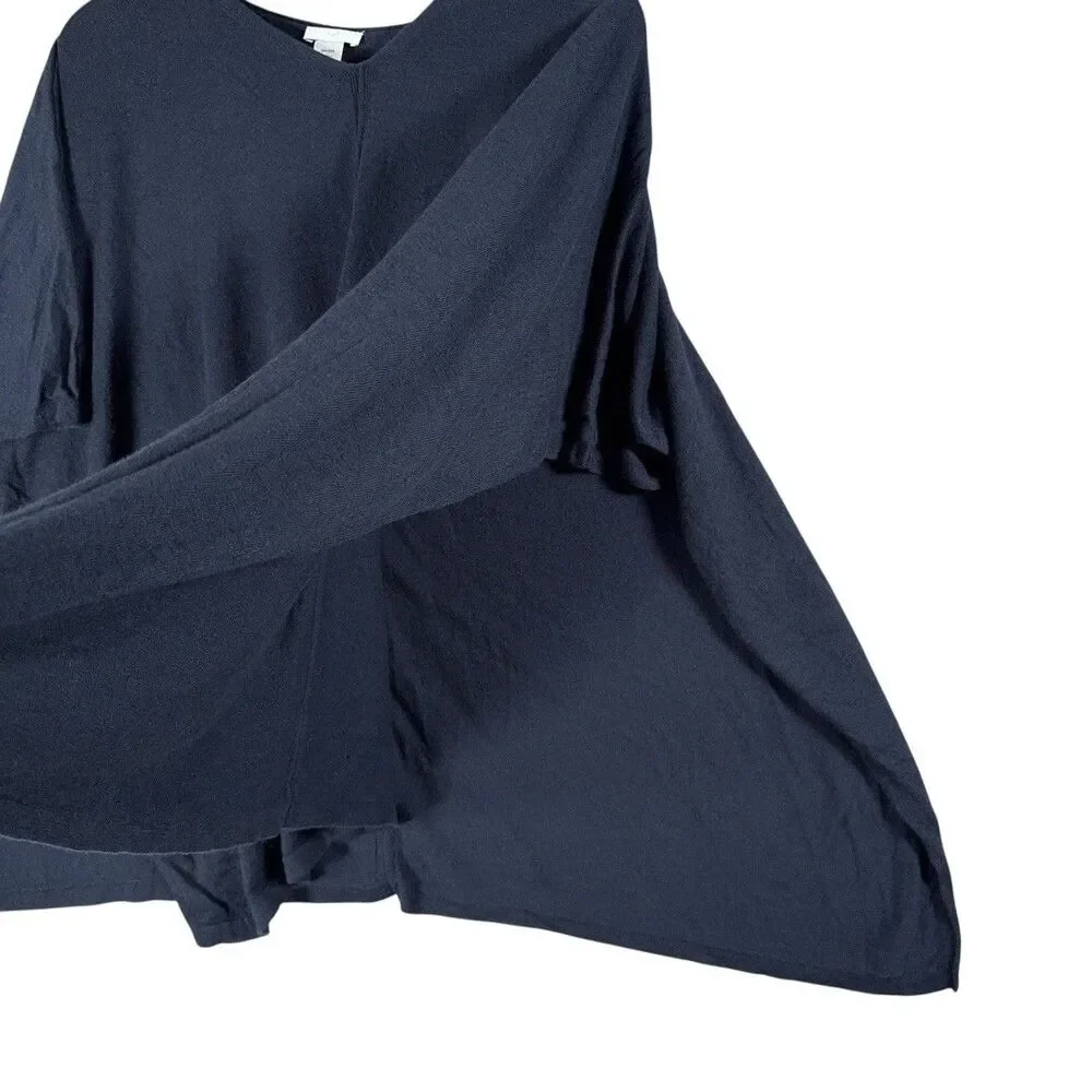 J.Jill Petite One Size Merino Wool Blend Poncho Cape Timeless Neutral Minimalist